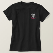 Chique Bling Diamond Diva geborduurd shirt