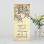 Chique  bloeien bruiloft programma's (Staand voorkant)