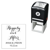 Chique bloeien | Gelukkig ooit na gepersonaliseerd Zelfinktende Stempel (In situ)