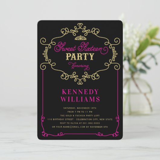  chique bloeien lief 16 verjaardagsfeestje kaart (Staand voorkant)