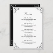  chique bloeiende grens bruiloft menu sjabloon (Voorkant / Achterkant)