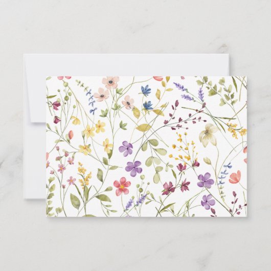 Chique bloeiende wilde bloemen QR code bruiloft RSVP Kaartje (Achterkant)