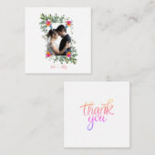 Chique bloem boeket gepersonaliseerde bruiloft fot informatiekaartje (Voorkant / Achterkant)