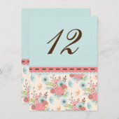 Chique bloem- en polka-dot tafelnummer voor het hu (Voorkant / Achterkant)