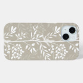 Chique bloem neutraal beige botanisch Case-Mate iPhone case (Achterkant (horizontaal))