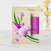 Chique Bloem Verjaardag Kaart (Gele Bloem)
