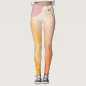 Chique Bloem Waterverf Leggings (Voorkant)
