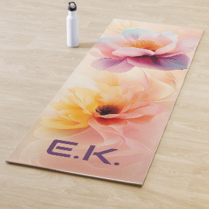 Chique Bloem Waterverf Yoga Mat Aanpassen