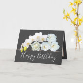 Chique bloemboeket Roos & Orchidee Bloemen Verjaar Kaart (Gele Bloem)