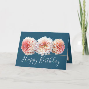 Chique bloemboeket roze dahlia bloemen verjaardag kaart