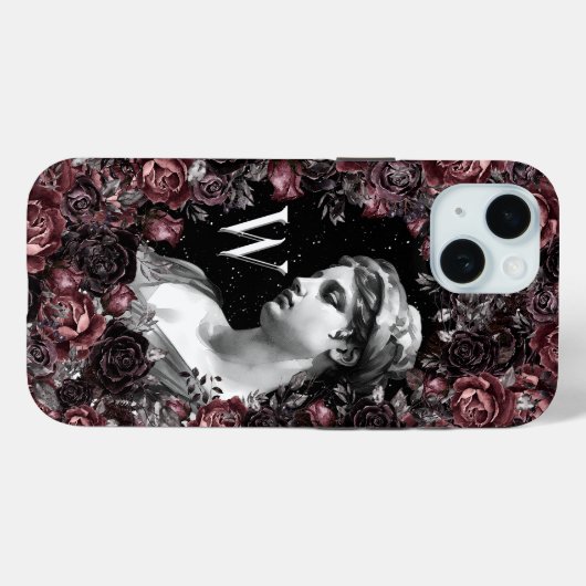 CHIQUE BLOEMEN  BAROK MONOGRAM GEPERSONALISEERD Case-Mate iPhone CASE (Achterkant (horizontaal))