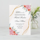 Chique Bloemen, blad en Goud Islamitische Moslim B Kaart (Staand voorkant)