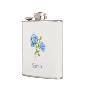 Chique Bloemen Blauw Grijs Hydrangea Evenement Bru Heupfles (Links)