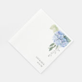Chique Bloemen Blauw Hydrangea Bruiloft Wit Servet (Hoek)