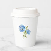 Chique Bloemen Blauw Hydrangea Evenement Bruiloft Papieren Bekers (Voorkant)
