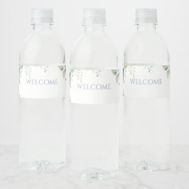 Chique Bloemen Blauw Hydrangea Evenement Bruiloft Waterfles Etiket