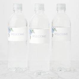 Chique Bloemen Blauw Hydrangea Evenement Bruiloft Waterfles Etiket