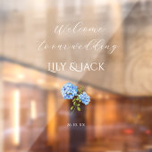 Chique Bloemen Blauw Hydrangea Transparante Bruilo Raamsticker (Vel 2)