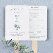 Chique Bloemen Blauw Wit Hydrangea Trouwprogramma Handwaaier