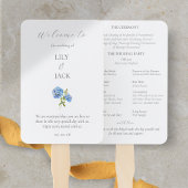 Chique Bloemen Blauw Wit Hydrangea Trouwprogramma Handwaaier