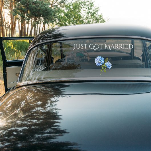 Chique Bloemen Blauwe Hydrangea Transparante Huwel Raamsticker