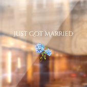 Chique Bloemen Blauwe Hydrangea Transparante Huwel Raamsticker (Vel 2)