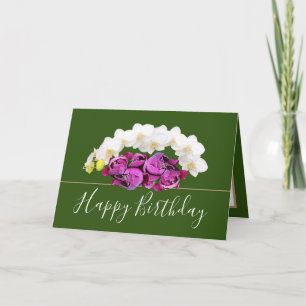Chique Bloemen Boeket Orchids & Pioen Bloemen Verj Kaart