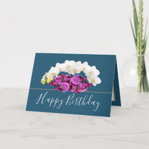 Chique Bloemen Boeket Orchids & Pioen Bloemen Verj Kaart