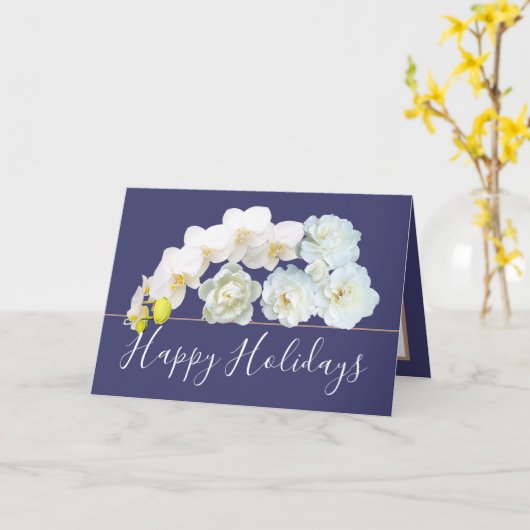 Chique Bloemen Boeket Roos & Orchidee Bloemen Vaka Kaart (Gele Bloem)