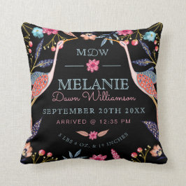 Chique Bloemen Botanische Ooievaar Baby Geboorte S Kussen