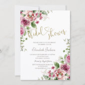 Chique bloemen bruidsshower kaart (Voorkant)