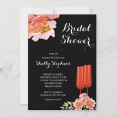 Chique Bloemen Brunch en Bubbly Vrijgezellenfeest Kaart (Voorkant)