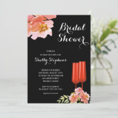 Chique Bloemen Brunch en Bubbly Vrijgezellenfeest Kaart (Staand voorkant)