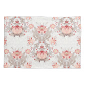 Chique  Bloemen Damast Monogram Kussen Hoesje Kussensloop (Achterkant)