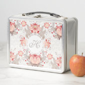 Chique  Bloemen Damast Monogram Lunchbox (In situ)