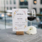 Chique Bloemen: Elegante minimalistische bruiloft Kaart