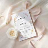 Chique Bloemen: Elegante minimalistische bruiloft Kaart