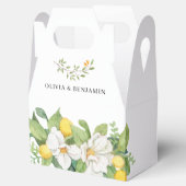 Chique Bloemen en Citroen Groen Bruiloft Favor Box Bedankdoosjes (Geopend)