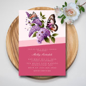 Chique Bloemen en Vlinder Bruids Douche Uitnodigin Kaart