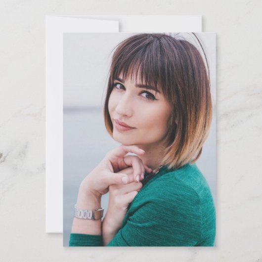 Chique Bloemen met Faux Gold Foto Graduation Party Kaart (Achterkant)