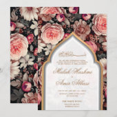 Chique Bloemen & Moskee Islamitische Moslim Bruilo Kaart (Voorkant / Achterkant)