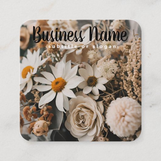 Chique bloemen | neutraal | Boho | Visitekaartje (Voorkant)