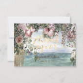 Chique bloemen oceaan bedankkaart (Voorkant)