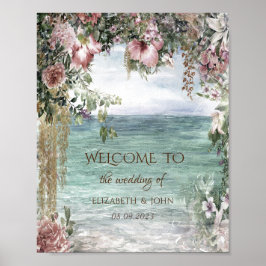 Chique Bloemen Oceaan Poster
