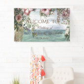 Chique Bloemen Oceaan Trouwbanner Spandoek (Insitu)