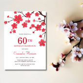 Chique Bloemen Rode Kersenbloesem Sakura Verjaarda Kaart