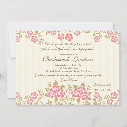 Chique Bloemen Uitnodiging (Voorkant)