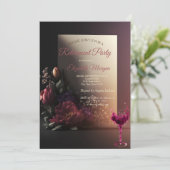 Chique Bloemen, Wijn Glas Pensioen Deel Kaart (Staand voorkant)