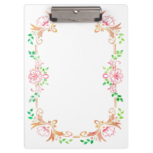 Chique bloemenaquarel klembord (Voorkant)