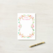 Chique bloemenaquarel post-it® notes (Op bureau)